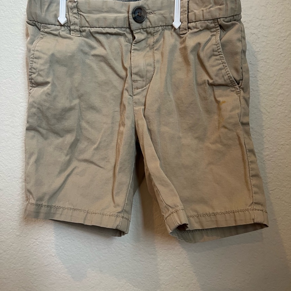 Tan Flat Front Casual Shorts